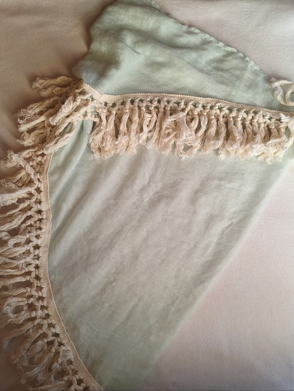 Blue Fringe Scarf